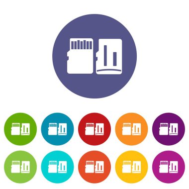 Her iki taraf bir Sd bellek kartı Icons set