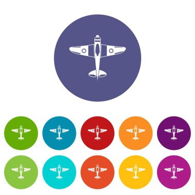 Askeri avcı uçağı Icons set