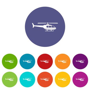 Askeri helikopter Icons set