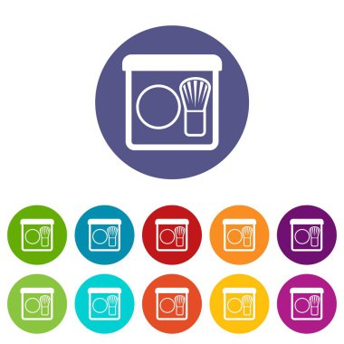 Fırça ile set simgeleri rouge