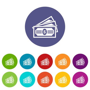 Üç dolar faturaları Icons set