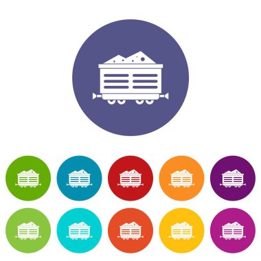 Tren waggon kömür set simgeleri ile