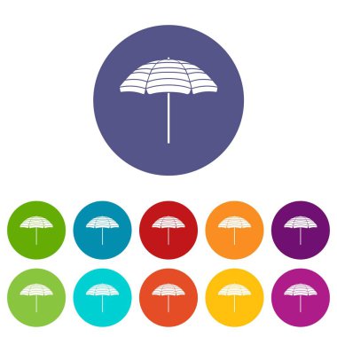 Plaj şemsiyesi Icons set