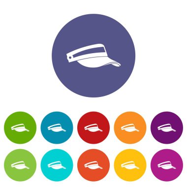 Güneş şapkası Icons set