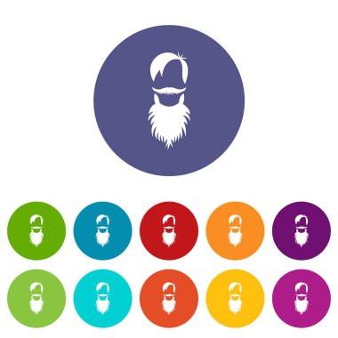 Sakallı erkek avatar Icons set