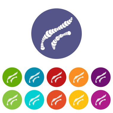 Sarmal bakterilerin Icons set