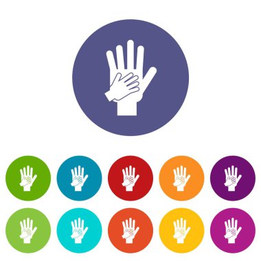 Üst ve alt eller birlikte Icons set