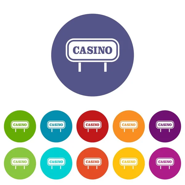 Signo de Casino iconos establecidos — Archivo Imágenes Vectoriales