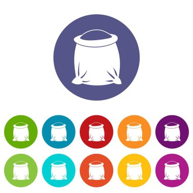 Çuval un set simgelerin tam