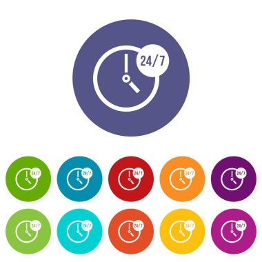 Saat 24 7 set simgeleri