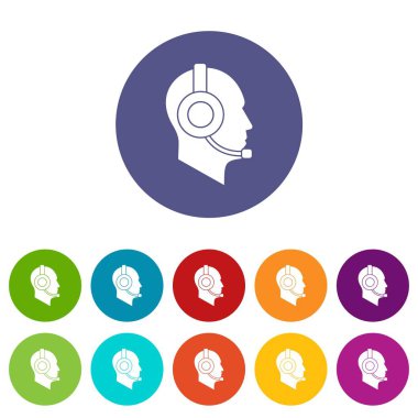 Operatör kulaklık set Icons