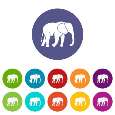 Vahşi fil Icons set