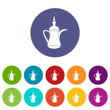 Oryantal çaydanlık Icons set