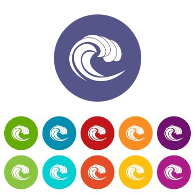 Deniz gelgit dalgası Icons set