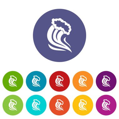 Köpüklü sıçrama Icons set