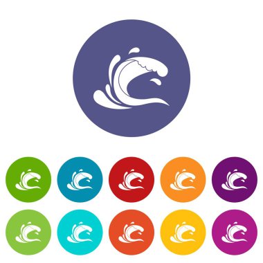 Su dalgası sıçrama Icons set