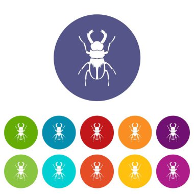 Gergedan böceği Icons set