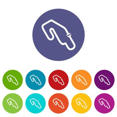 Yarış devre Icons set