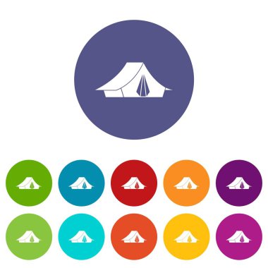 Kamp çadır Icons set