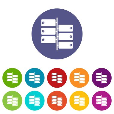Infographic bloklar üzerinde tabelasını Icons set