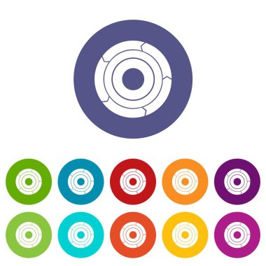 Grafik pasta oklarla Icons set