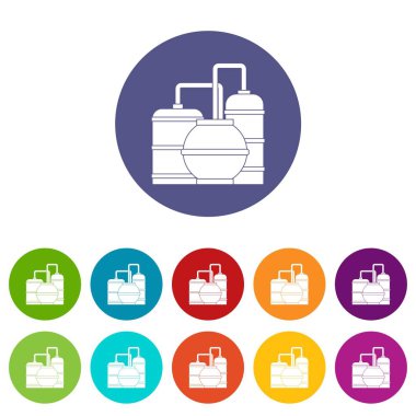 Gaz depolama tankları Icons set