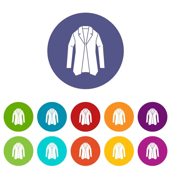 Ícones de conjunto de jaqueta — Vetor de Stock