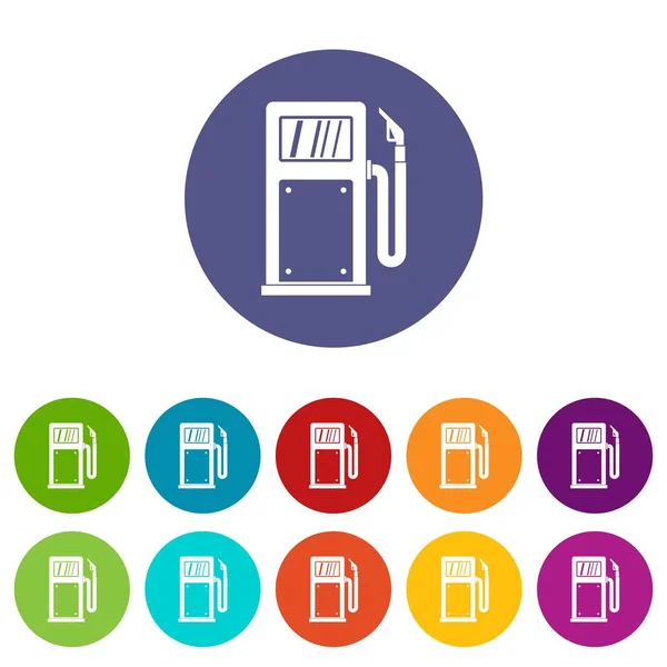 Set icone pompa benzina — Vettoriale Stock