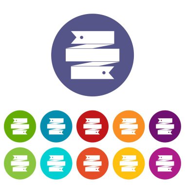 Şerit afiş Icons set