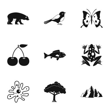 Doğa Icons set, basit tarzı