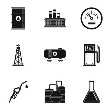 Petrol Icons set, basit tarzı