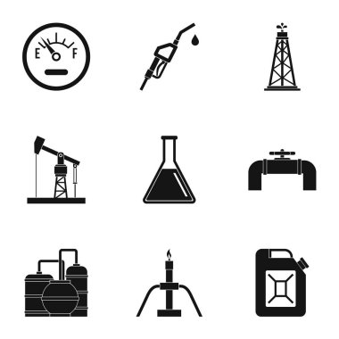 Petrol Icons set, basit tarzı