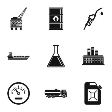 Benzin Icons set, basit tarzı