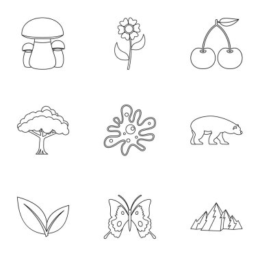 Flora Icons set, anahat stili