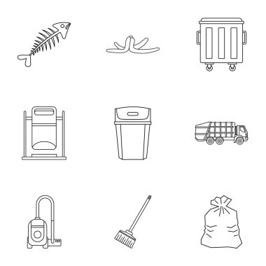 Atık simgeleri seti, özet biçimi