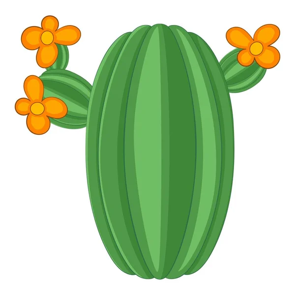 Icono de cactus floreciente, estilo de dibujos animados — Archivo Imágenes Vectoriales