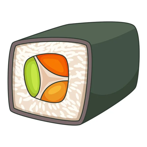 Japão ícone de rolo de sushi, estilo cartoon — Vetor de Stock