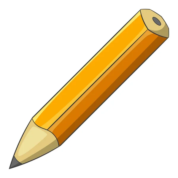 黄色の鉛筆アイコン、漫画のスタイル — ストックベクタ