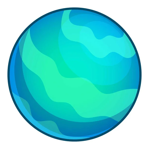 Икона планеты Нептун, стиль мультфильма — стоковый вектор