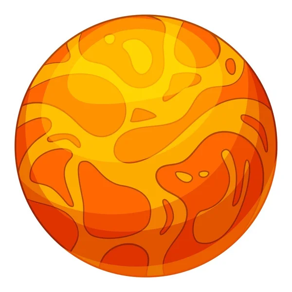 Icône planète orange, style dessin animé — Image vectorielle