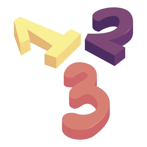 Un deux trois chiffres icône, style dessin animé — Image vectorielle