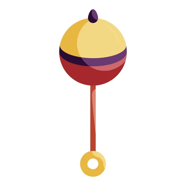 Baby rattle icon, cartoon style — Stock Vector