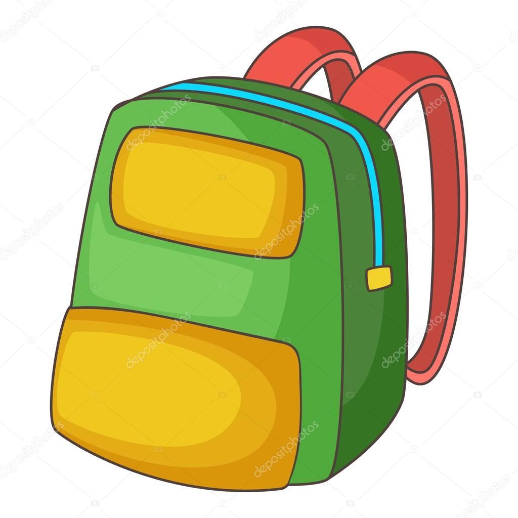 Backpack icon. Cartoon illustration of backpack vector icon for web