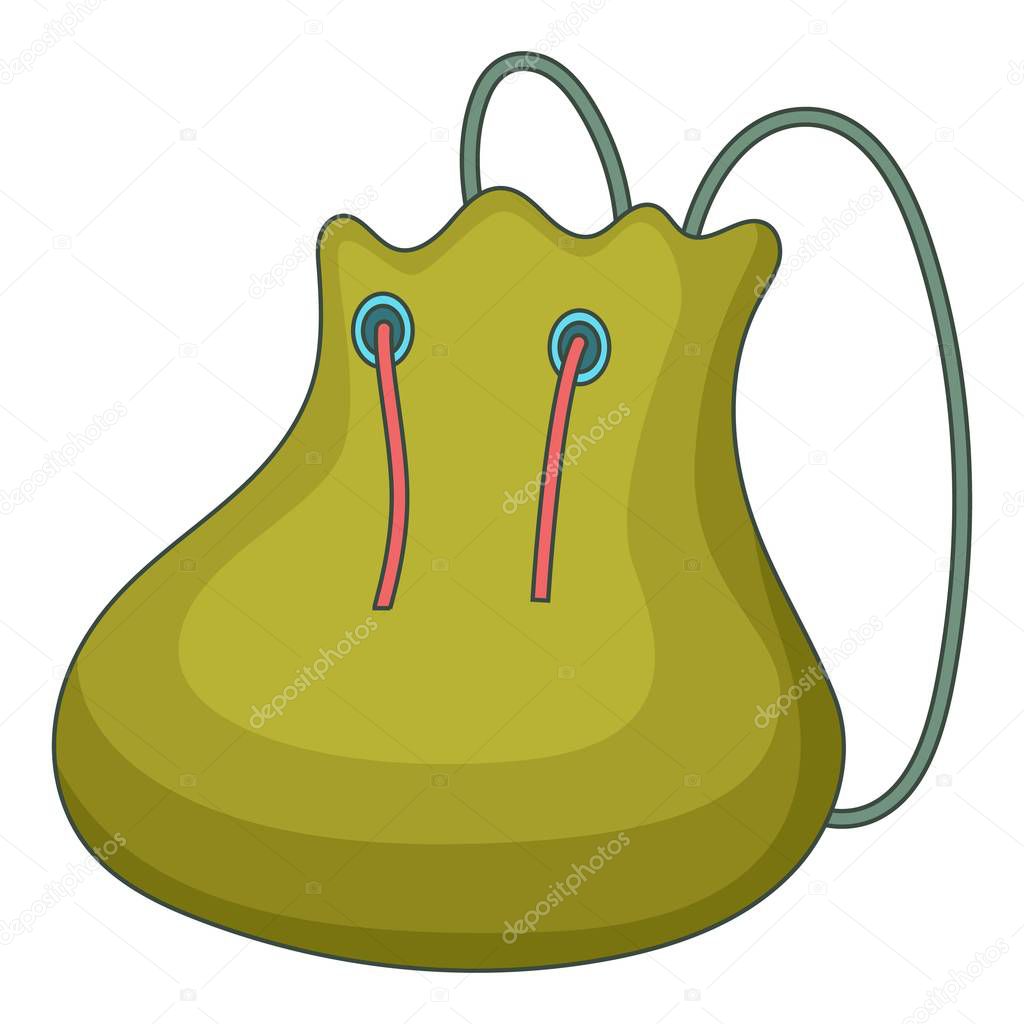 Little backpack icon. Cartoon illustration of little backpack vector icon for web