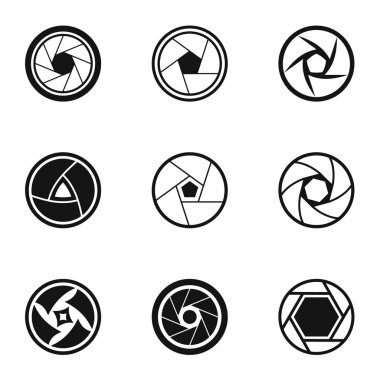 Diyafram Icons set, basit tarzı tür