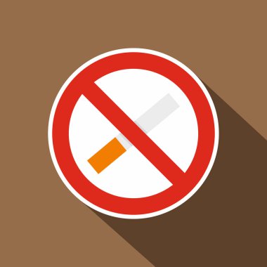 Sigara simgesi yok, düz stil