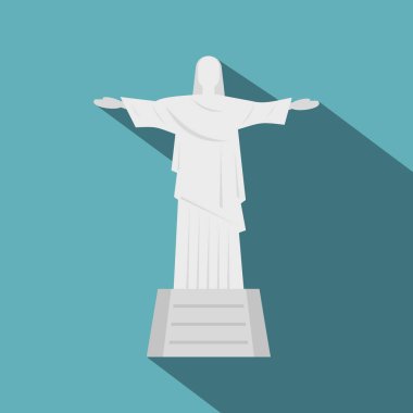 İsa'nın kurtarıcı heykel simgesi düz stil