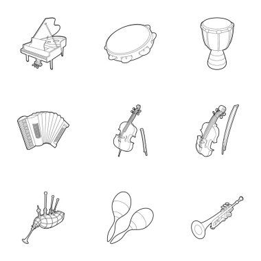 Müzik simgeler kümesi, anahat stili için aygıt