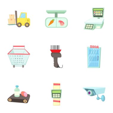 Dükkanı Icons set, karikatür tarzı