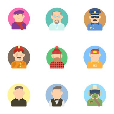 Faaliyetleri Icons set, düz stil